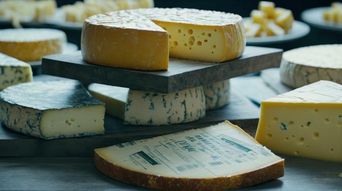 Table stacked with cheese.