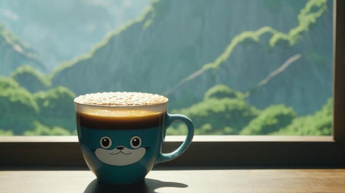 Studio Ghibli giant cup of coffee