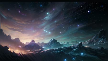 A starlight landscape,