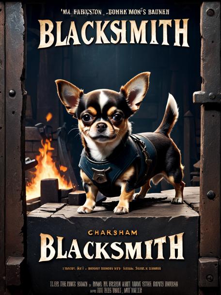 Blacksmith Dwarf with a Chihuahua.