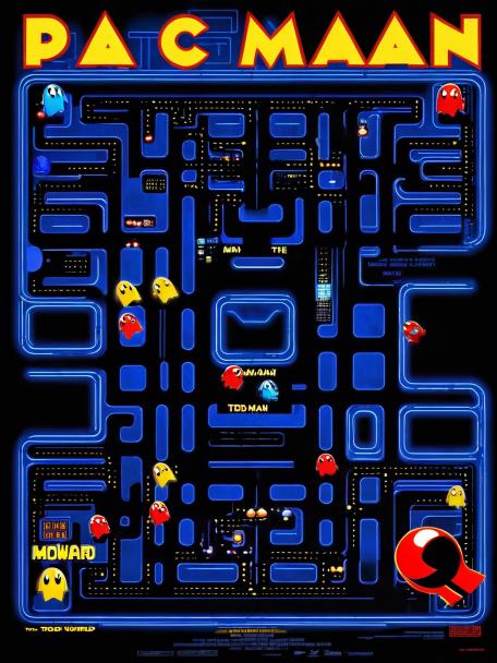Todd Howard playing Pac-Man.