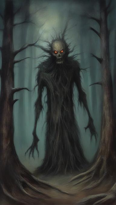 tree monster in a haunted forest.