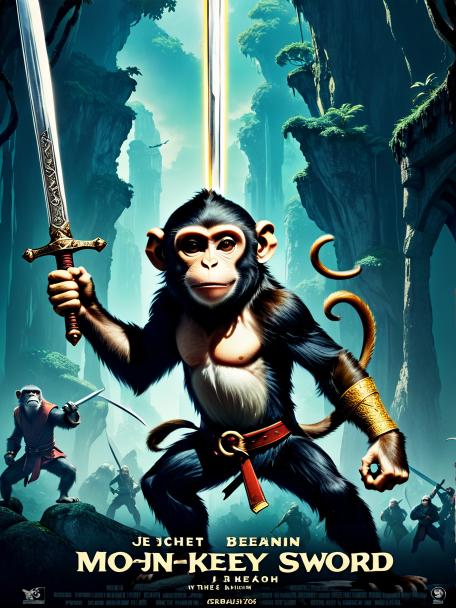 A monkey holding a sword.