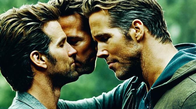 Ryan Reynolds kissing Ryan Reynolds.