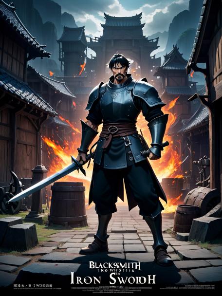 Anime blacksmith iron sword