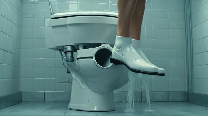 skippity toilet using the force an actual toilet with legs and a head popping out