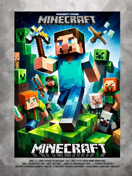 the minecraft movie, Jack Black, and the main character.