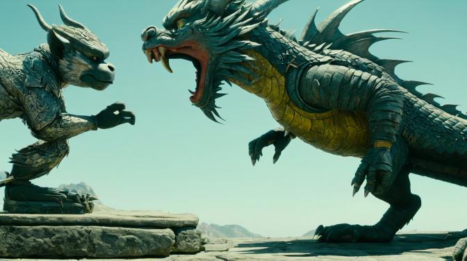 The stone monkey versus the dragon.