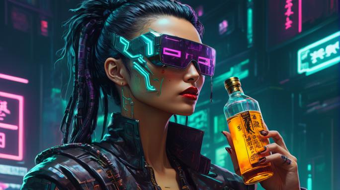Kimiko Gold, drinking a bottle of rum.