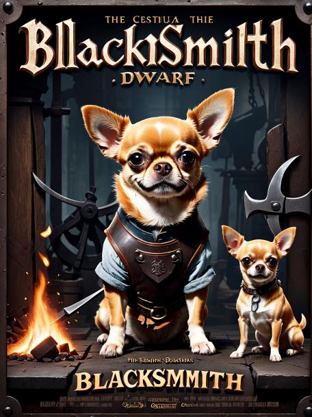 blacksmith dwarf with a chihuahua