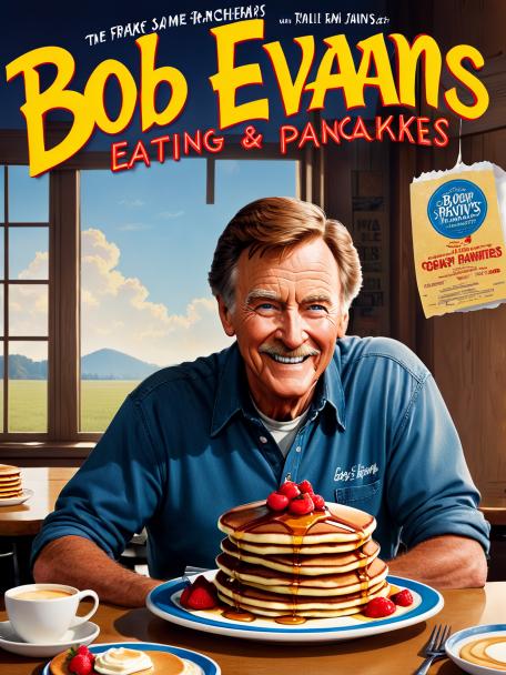 Bob Evans eating pancakes