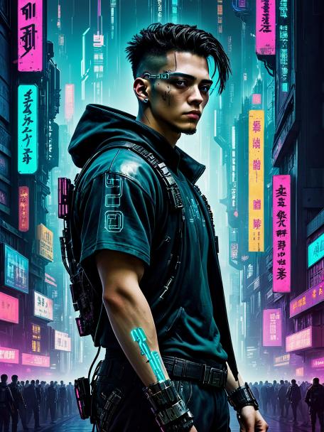 20-year-old-ass cyberpunk man.