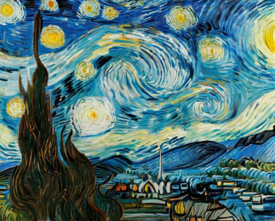 A starry night with movement.