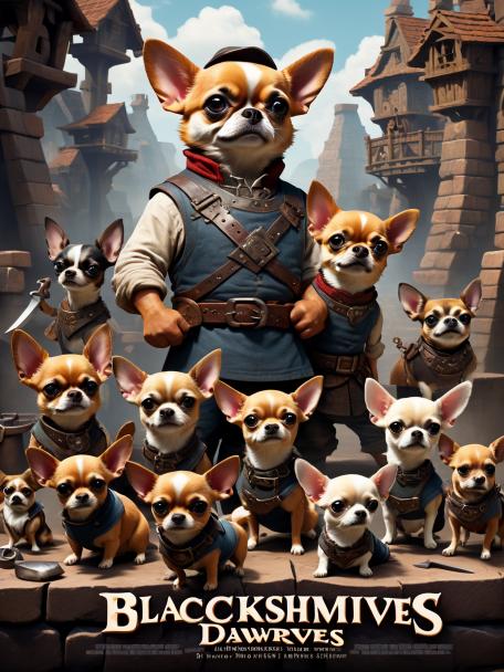 blacksmith dwarves with chihuahuas