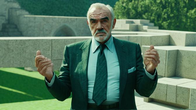 Sean Connery in the Minecraft movie.
