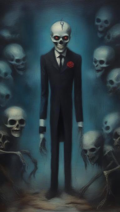 Hey, can you give me a prompt here? I want it to say B.O.S. and letters going down. I want the letters to be blue and the background to be black and with demons all around.