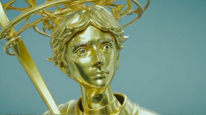Studio Ghibli gold statue