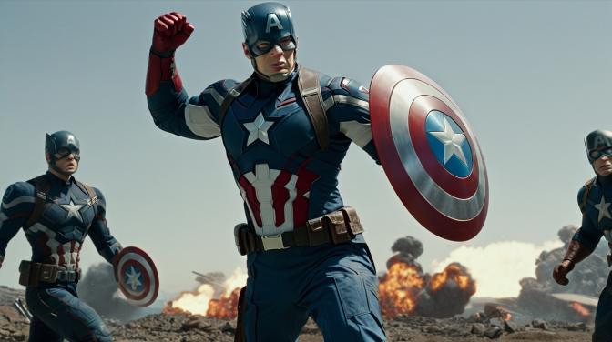 Trump, Captain America.