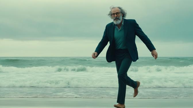 Existential Philosopher Frolicking on the Beach