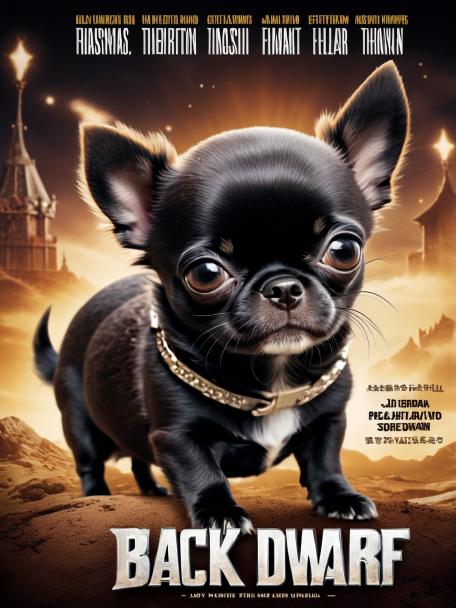 Black smooth dwarf with a chihuahua.