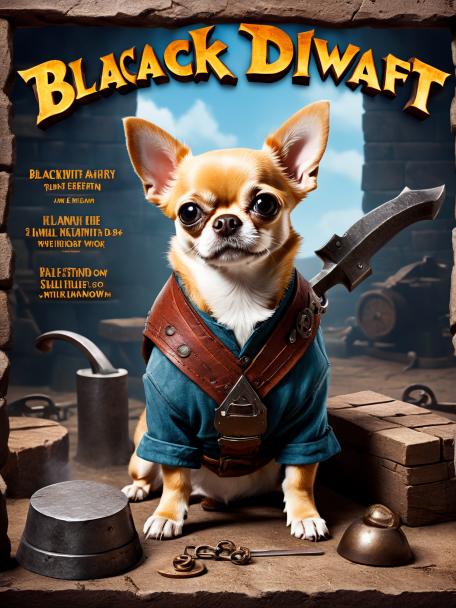 Blacksmith Dwarf with a Chihuahua.