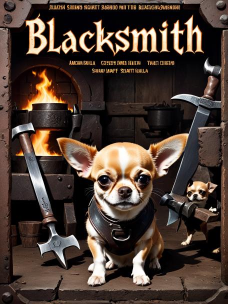 blacksmith dwarf with a chihuahua