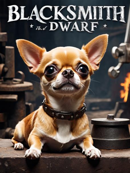 Blacksmith Dwarf with a Chihuahua.