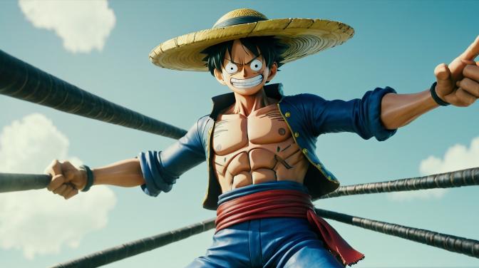 Monkey D. Luffy turning gear 5.