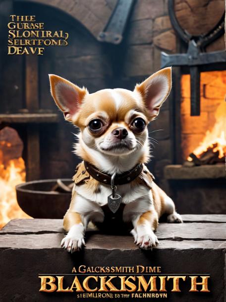 blacksmith dwarf with a chihuahua