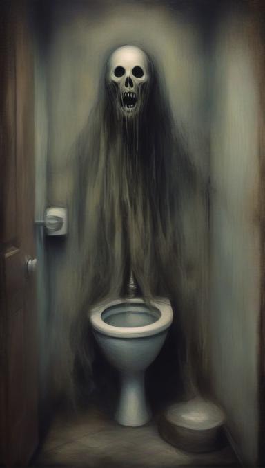 ghost with its head in the toilet.