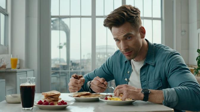 Ivan. Valentine. Eating breakfast.