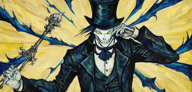 The anime Black Butler crossed over with the anime JoJo, crossed over with Sonic the Hedgehog, crossed over with the game Dark Souls.
