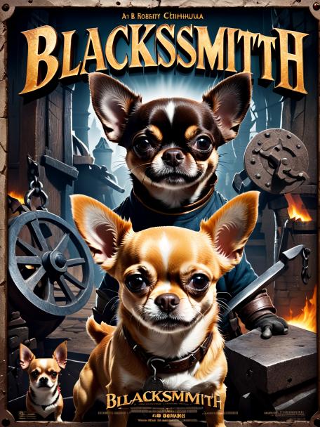 Blacksmith Dwarf with a Chihuahua.