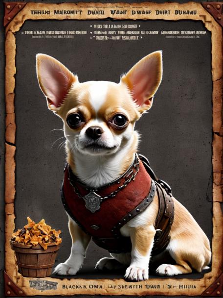 Blacksmith Dwarf with a Chihuahua.