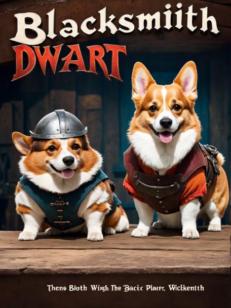Blacksmith's Dwarf and a Corgi.