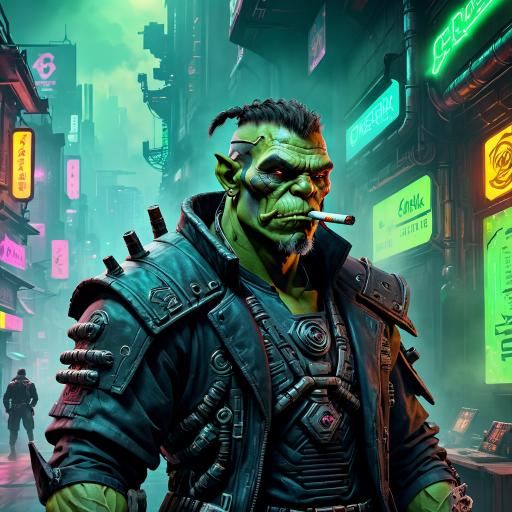 Orc Smoking Cigar