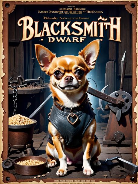 Blacksmith Dwarf with a Chihuahua.