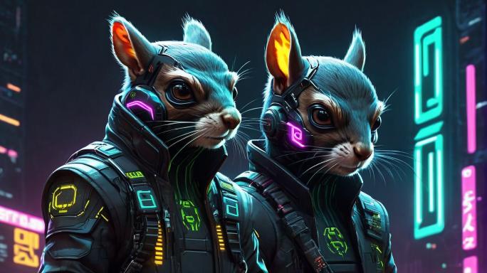 Two squirrel ninjas.