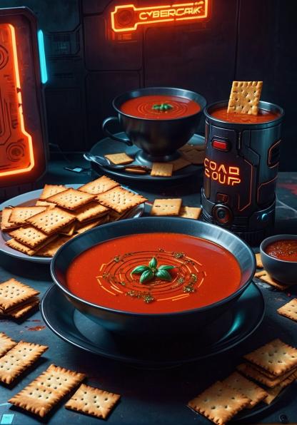 Tomato Soup with Crackers