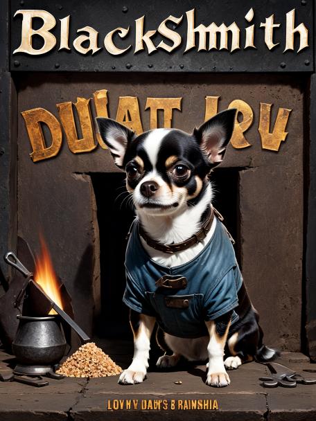 Blacksmith Dwarf with a Chihuahua.
