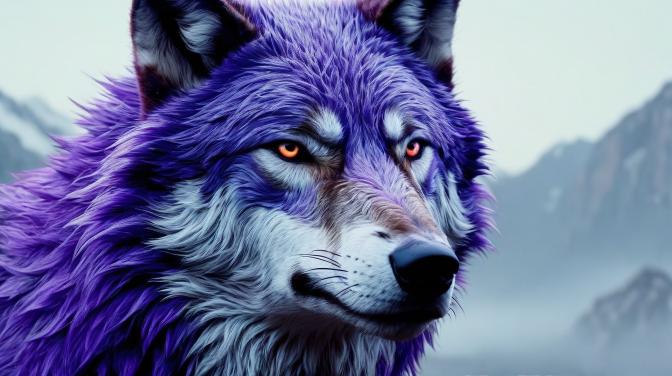 A purple wolf.