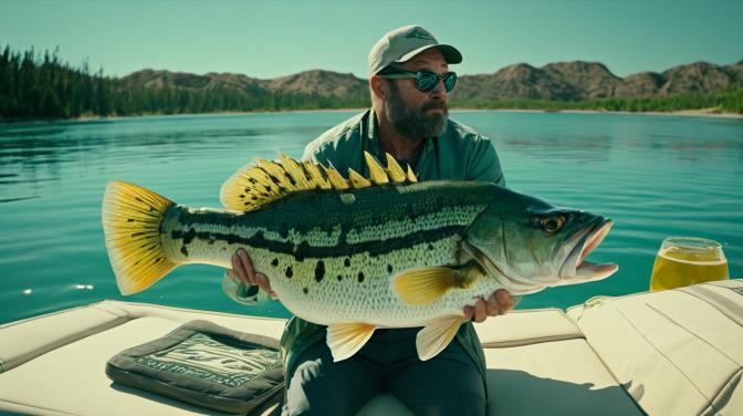 A fish, bass fish, and a human cabana.