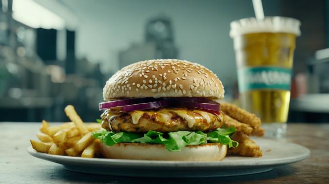 I ate a chicken burger.