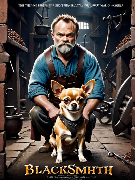 Blacksmith's Dwarf with a Chihuahua.