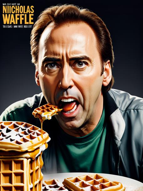 Nicholas Cage Eating a Waffle.