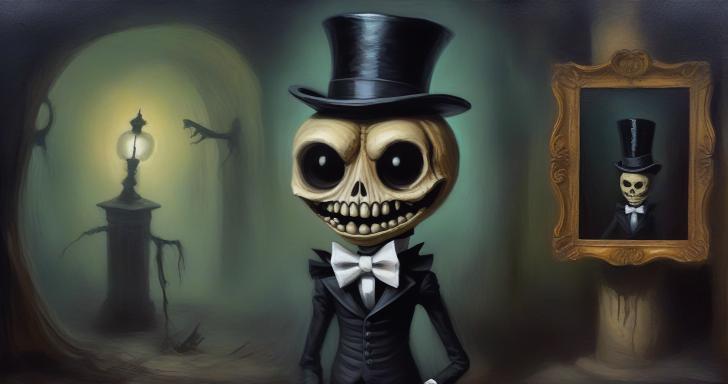 An anthropomorphized peanut with a top hat.
