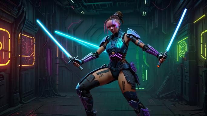 Dancing with lightsabers.