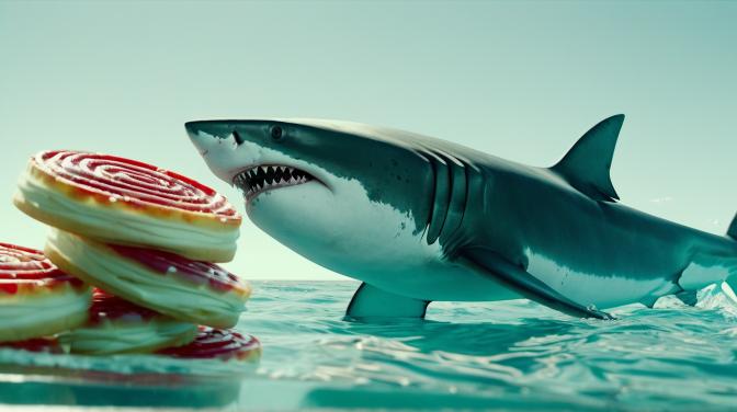 Shark with jelly rolls