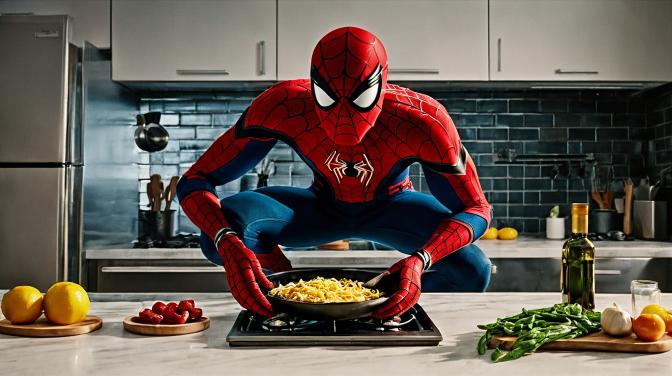 Bummin' Ramsey, cooking, Spider-Man.