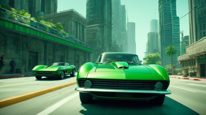 Spy Hunter green game screen.
